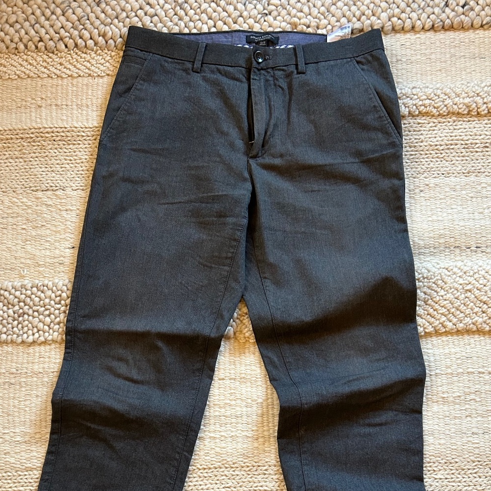 Banana Republic Kentfield Pant 32 x 34 - Charcoal Gray, 100% Cotton